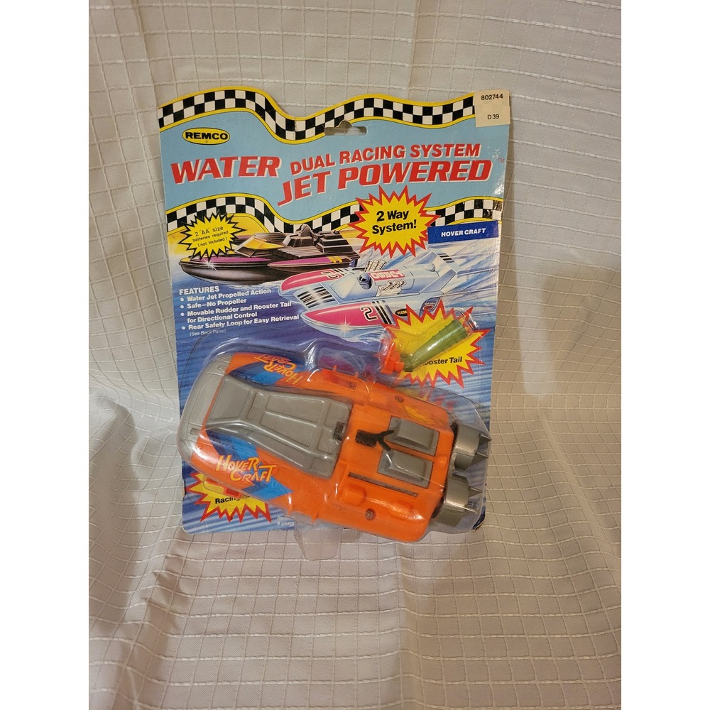 Vintage 1987 Remco Water Jet Powered Hover Craft Orange Dual Racing System 1602